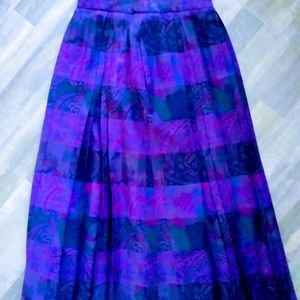 VTG Geiger Wool Pleated Skirt Purple XS